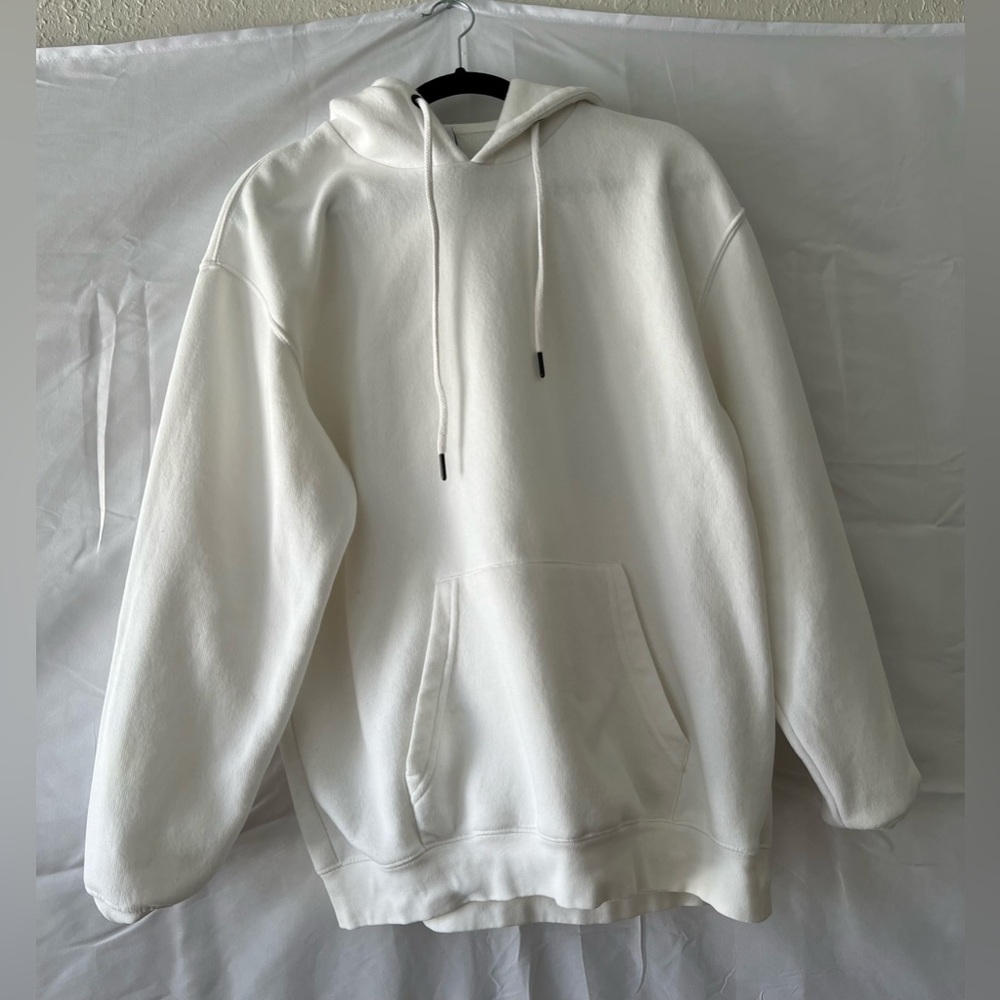 Zara Men's White hoodie.